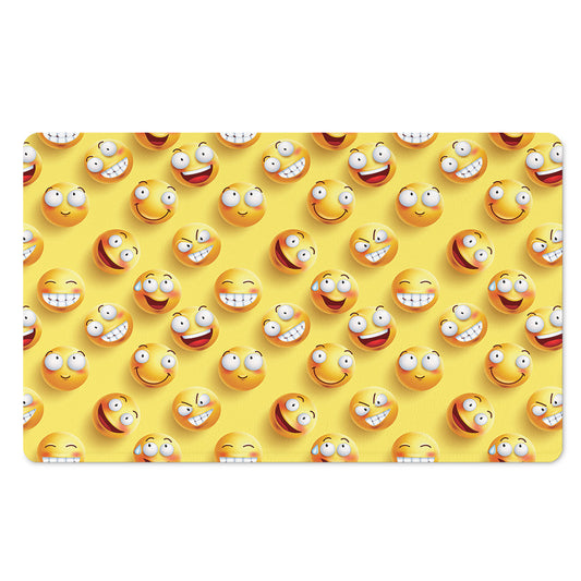 Crazy Emoji Pattern Print Polyester Doormat