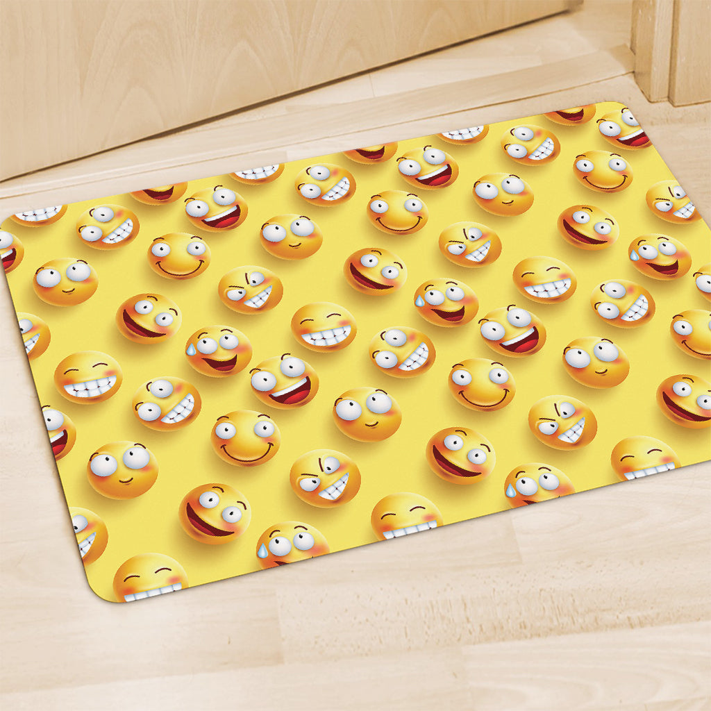 Crazy Emoji Pattern Print Polyester Doormat