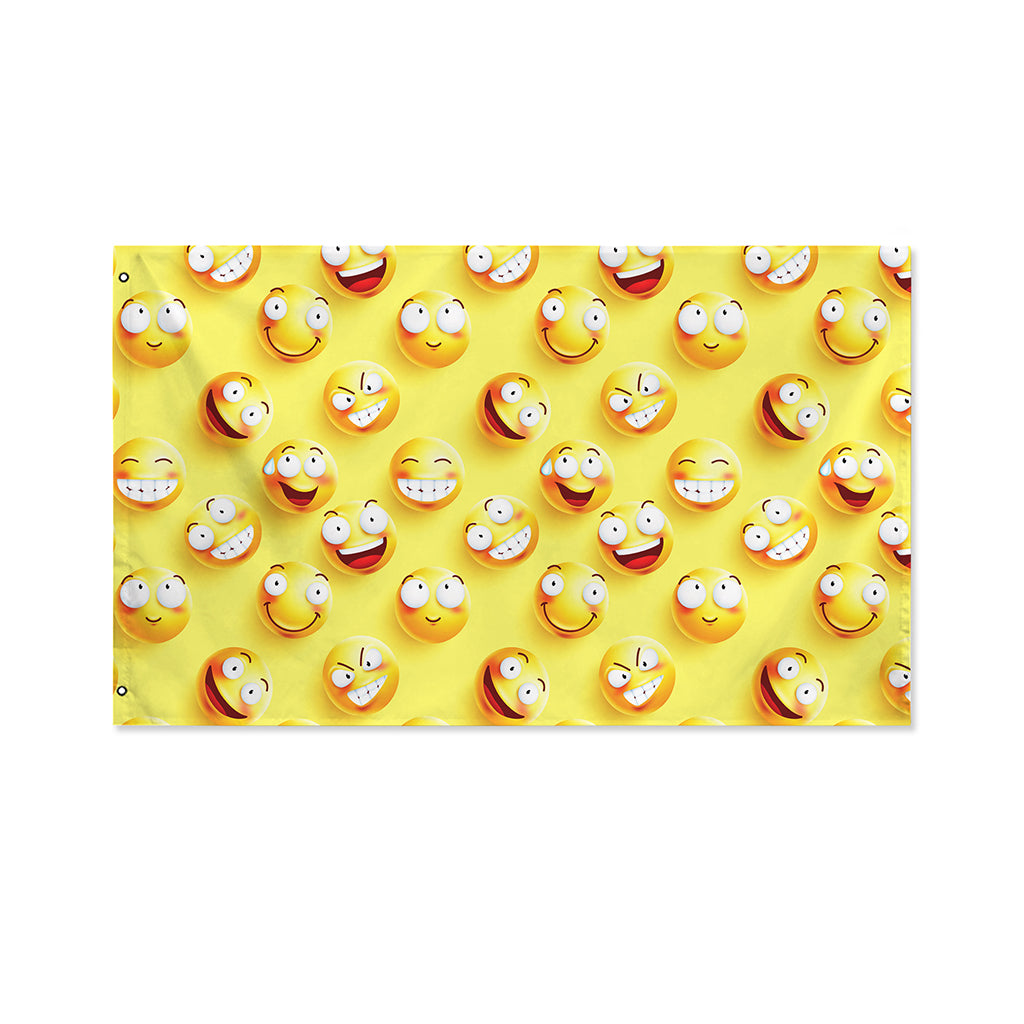 Crazy Emoji Pattern Print Polyester Flag