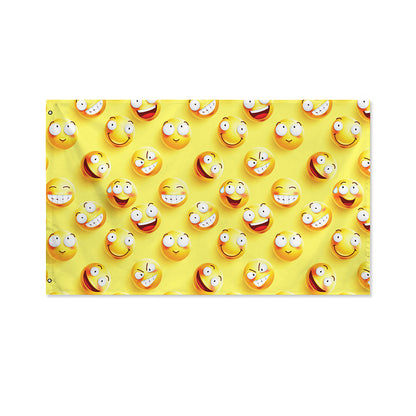 Crazy Emoji Pattern Print Polyester Flag
