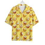 Crazy Emoji Pattern Print Rayon Hawaiian Shirt