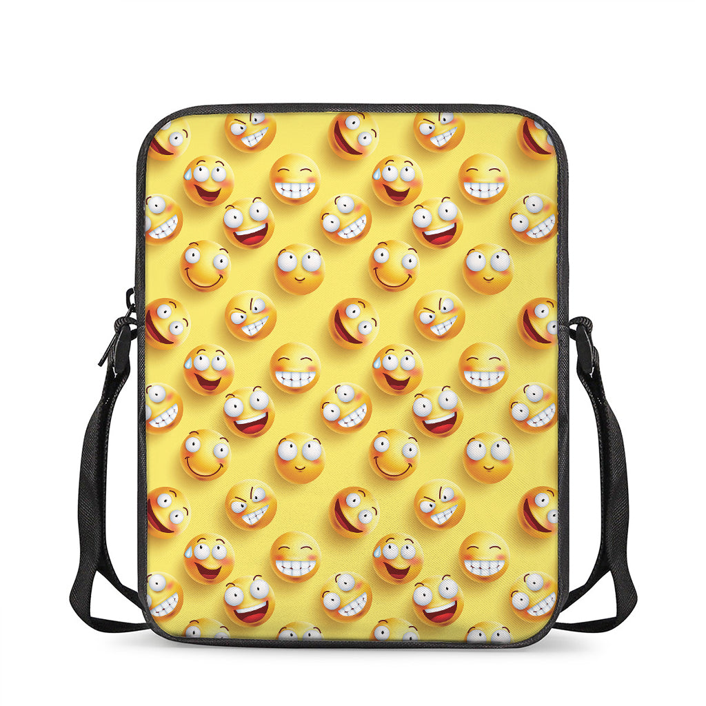 Crazy Emoji Pattern Print Rectangular Crossbody Bag