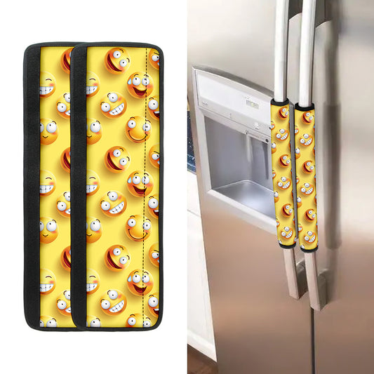 Crazy Emoji Pattern Print Refrigerator Handle Covers