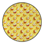 Crazy Emoji Pattern Print Round Floor Mat
