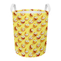 Crazy Emoji Pattern Print Round Laundry Basket