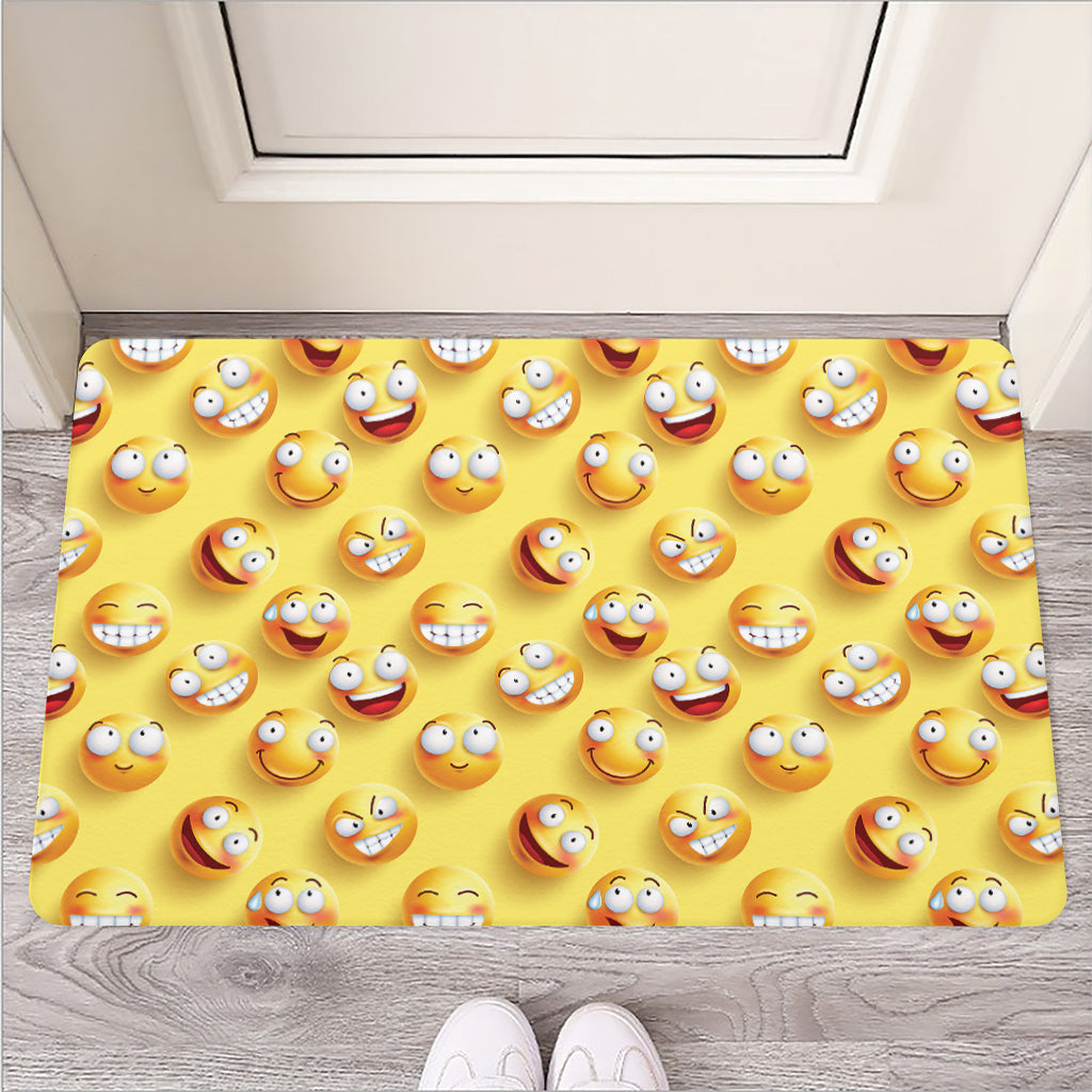 Crazy Emoji Pattern Print Rubber Doormat