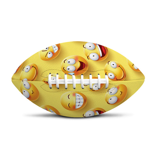 Crazy Emoji Pattern Print Rugby Ball