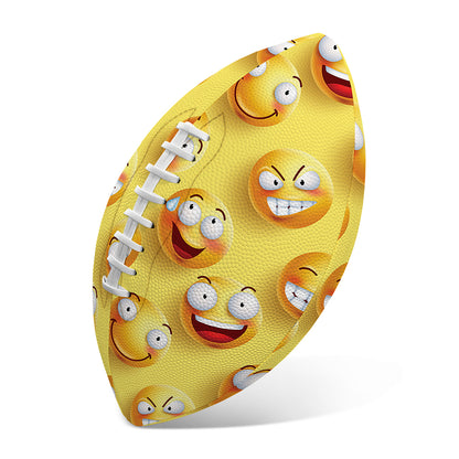 Crazy Emoji Pattern Print Rugby Ball