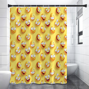 Crazy Emoji Pattern Print Shower Curtain