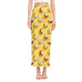 Crazy Emoji Pattern Print Side Slit Maxi Skirt