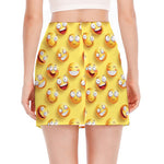 Crazy Emoji Pattern Print Side Slit Mini Skirt