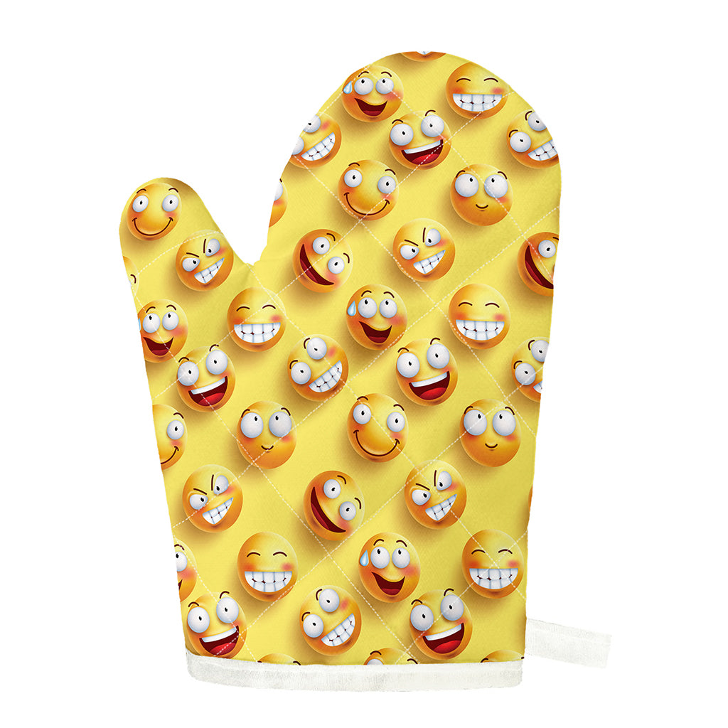 Crazy Emoji Pattern Print Single Oven Mitt