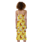 Crazy Emoji Pattern Print Slim Fit Midi Cami Dress