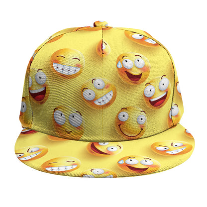 Crazy Emoji Pattern Print Snapback Cap