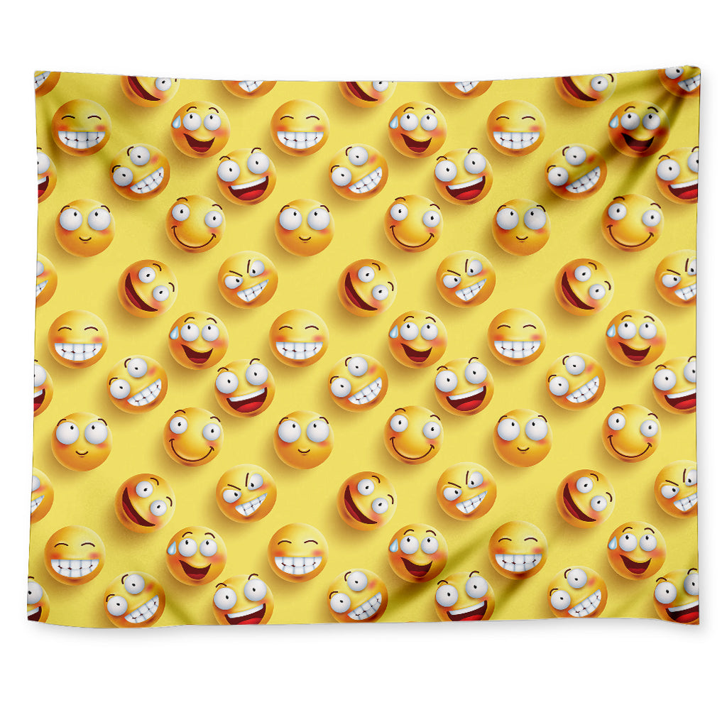 Crazy Emoji Pattern Print Tapestry