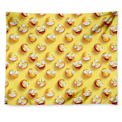 Crazy Emoji Pattern Print Tapestry