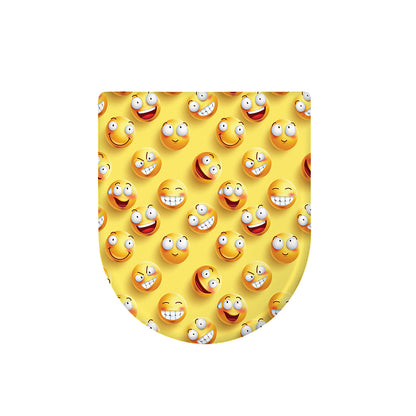 Crazy Emoji Pattern Print Toilet Lid Cover