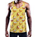 Crazy Emoji Pattern Print Men's Workout Tank Top