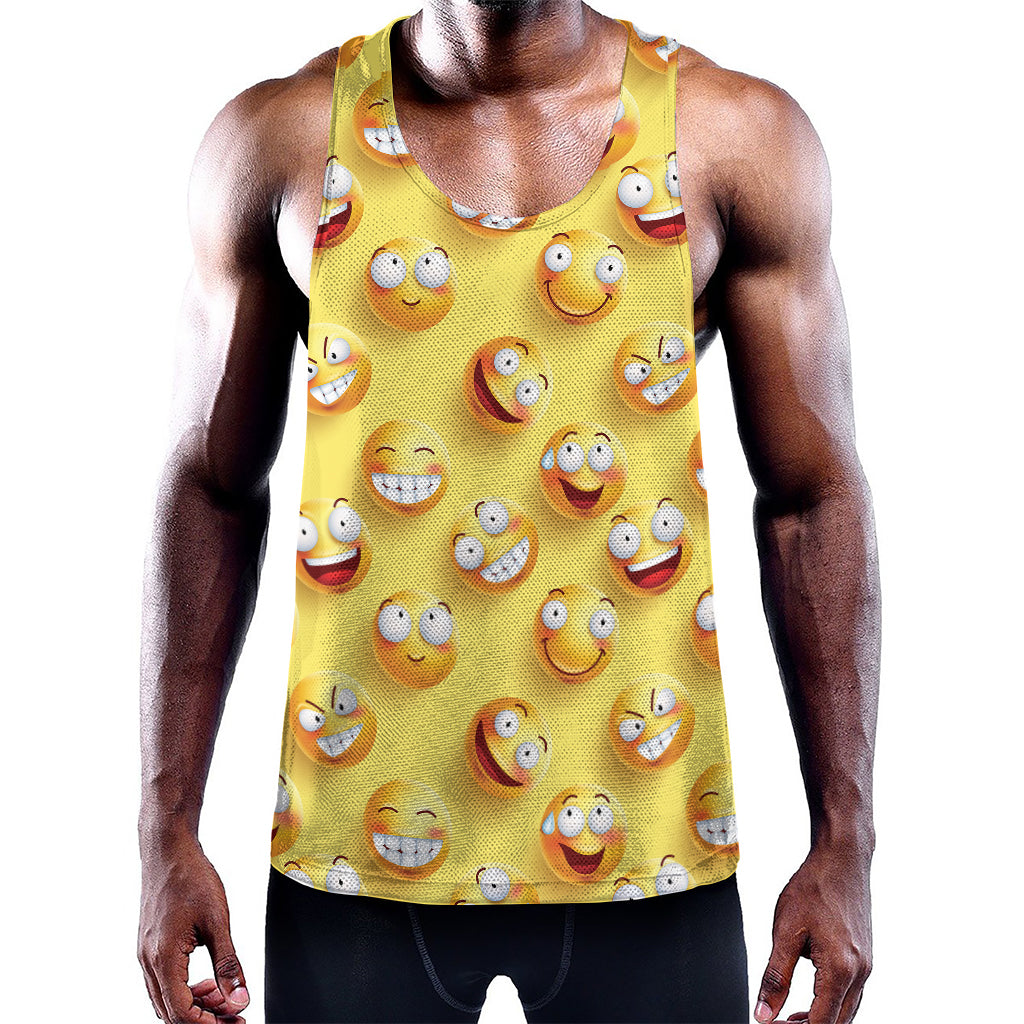 Crazy Emoji Pattern Print Training Tank Top