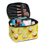 Crazy Emoji Pattern Print Travel Makeup Bag