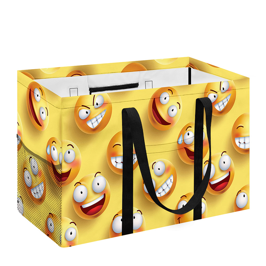 Crazy Emoji Pattern Print Utility Tote Bag