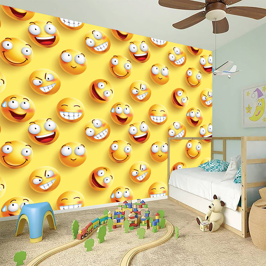 Crazy Emoji Pattern Print Wall Sticker