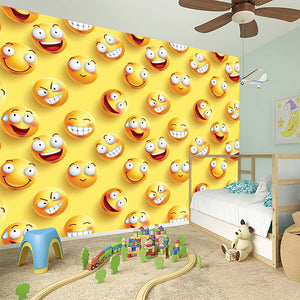 Crazy Emoji Pattern Print Wall Sticker