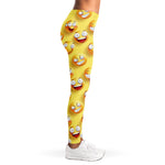 Crazy Emoji Pattern Print Women's Leggings