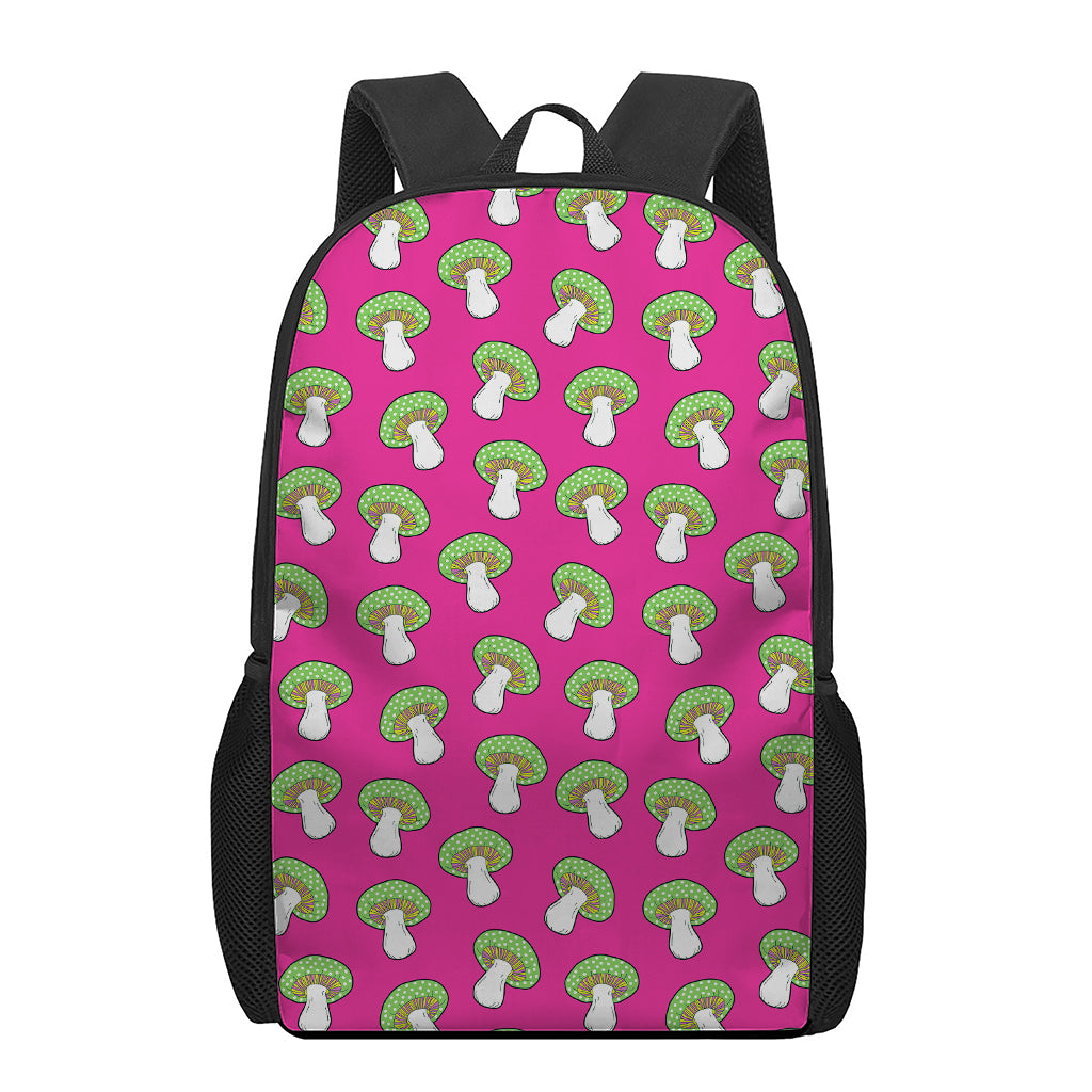 Crazy Mushroom Pattern Print 17 Inch Backpack