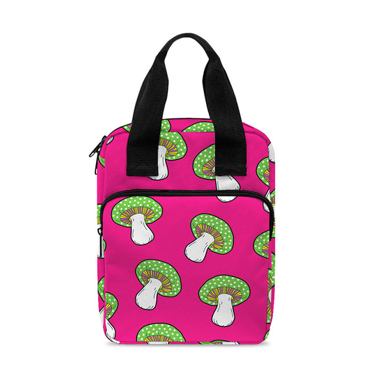 Crazy Mushroom Pattern Print Bible Tote Bag