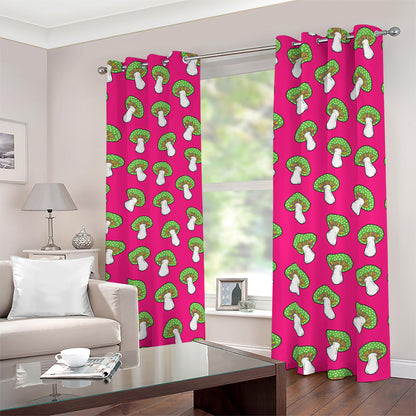 Crazy Mushroom Pattern Print Blackout Grommet Curtains
