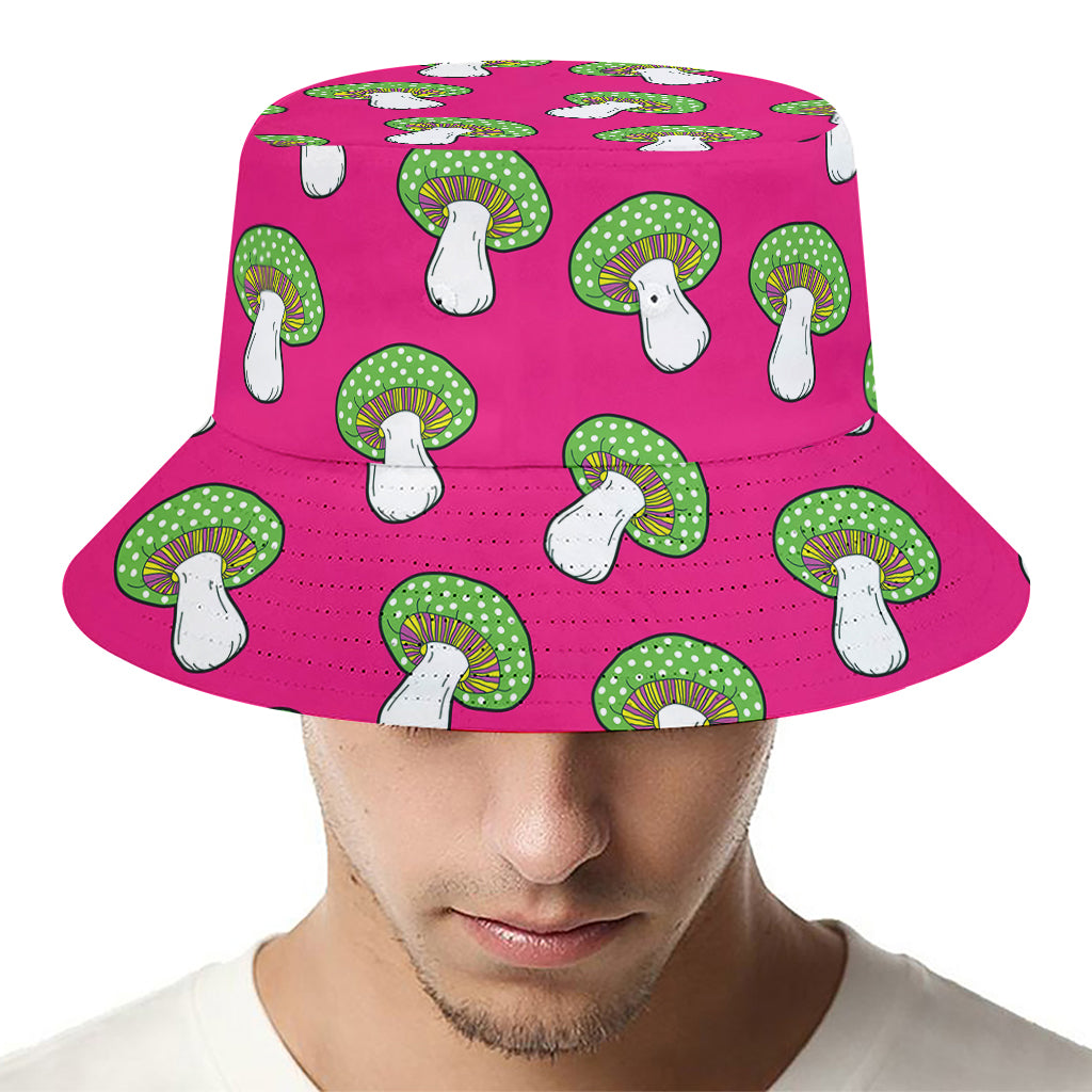 Crazy Mushroom Pattern Print Bucket Hat