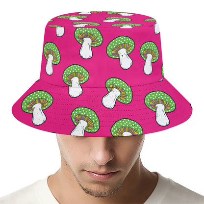 Crazy Mushroom Pattern Print Bucket Hat