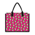 Crazy Mushroom Pattern Print Canvas Tote Bag