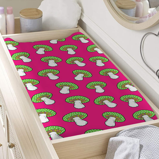Crazy Mushroom Pattern Print Changing Pad Cover