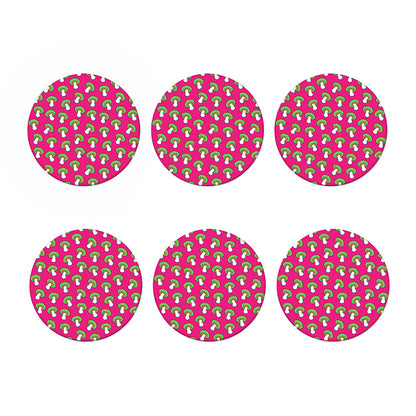 Crazy Mushroom Pattern Print Coaster Set