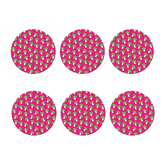 Crazy Mushroom Pattern Print Coaster Set