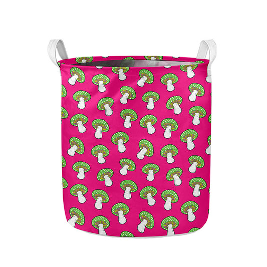 Crazy Mushroom Pattern Print Collapsible Laundry Basket