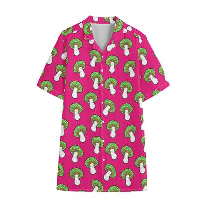 Crazy Mushroom Pattern Print Cotton Hawaiian Shirt