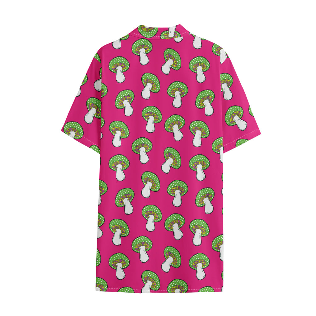 Crazy Mushroom Pattern Print Cotton Hawaiian Shirt