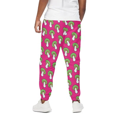 Crazy Mushroom Pattern Print Cotton Pants