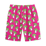 Crazy Mushroom Pattern Print Cotton Shorts