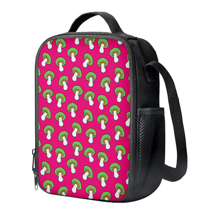 Crazy Mushroom Pattern Print Crossbody Lunch Bag