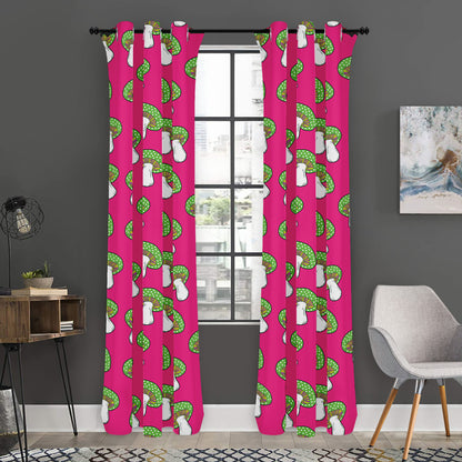Crazy Mushroom Pattern Print Curtain