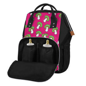 Crazy Mushroom Pattern Print Diaper Bag