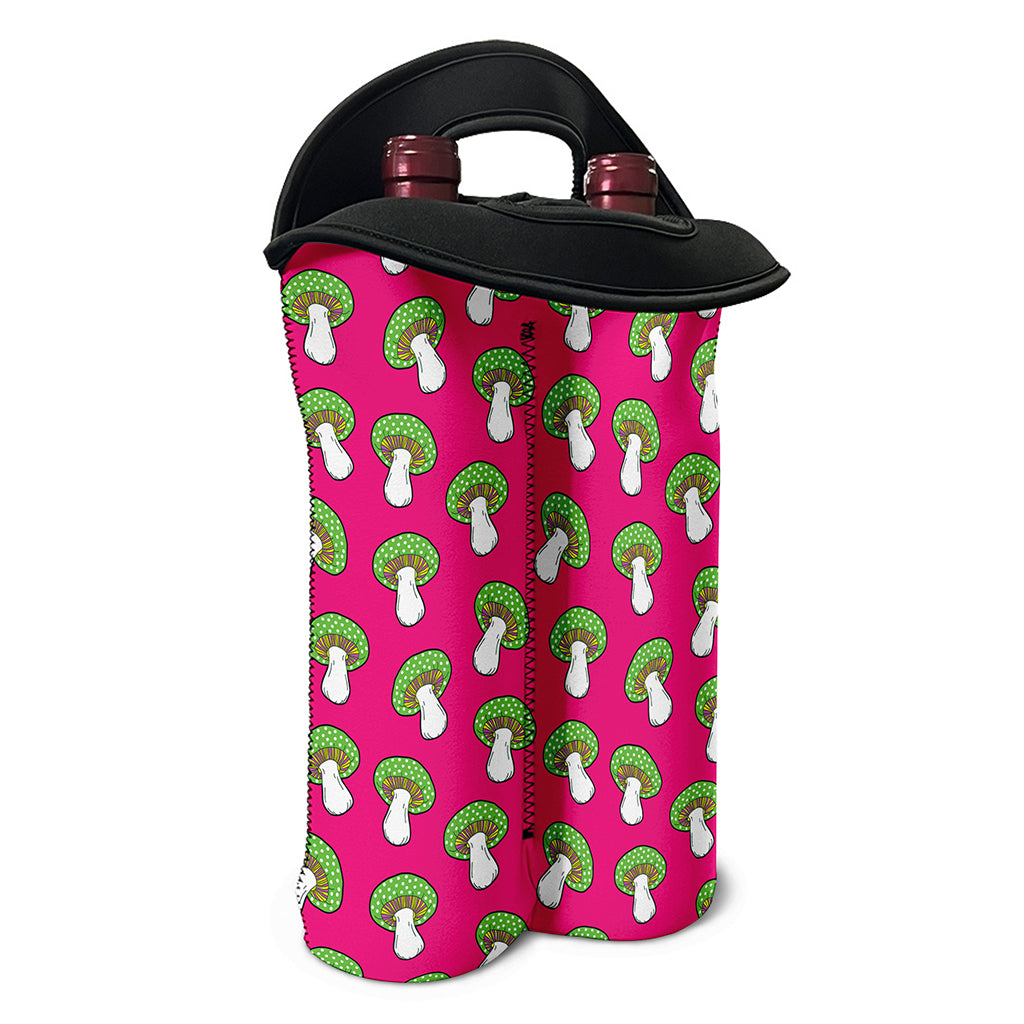 Crazy Mushroom Pattern Print Double Neoprene Wine Tote