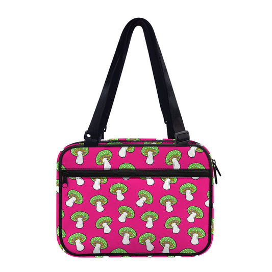 Crazy Mushroom Pattern Print Double Strap Bible Bag