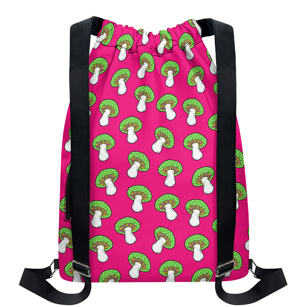 Crazy Mushroom Pattern Print Drawstring Backpack