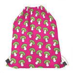 Crazy Mushroom Pattern Print Drawstring Bag
