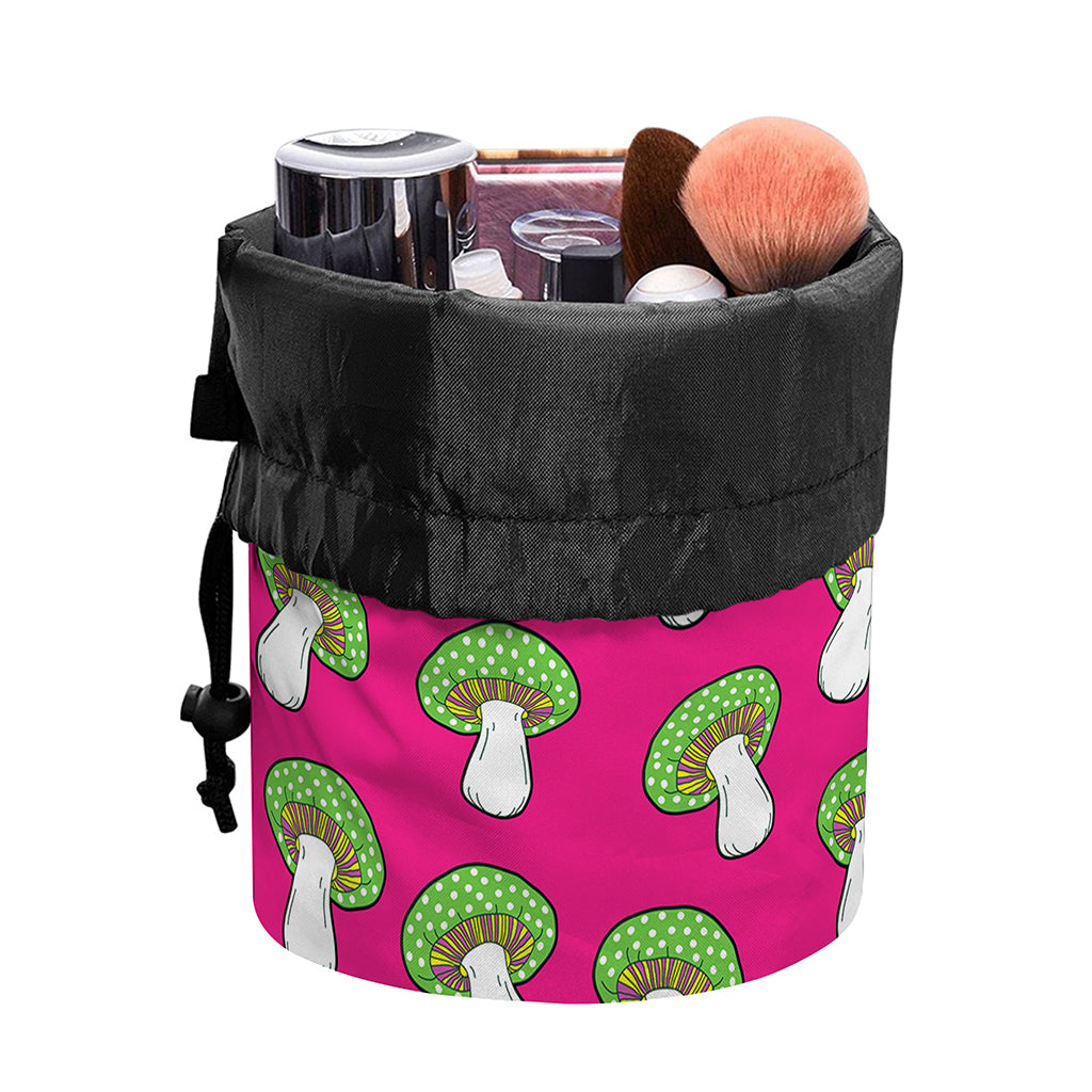 Crazy Mushroom Pattern Print Drawstring Makeup Bag